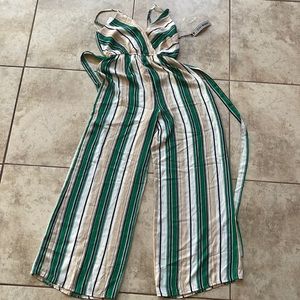 Papaya striped jumpsuit